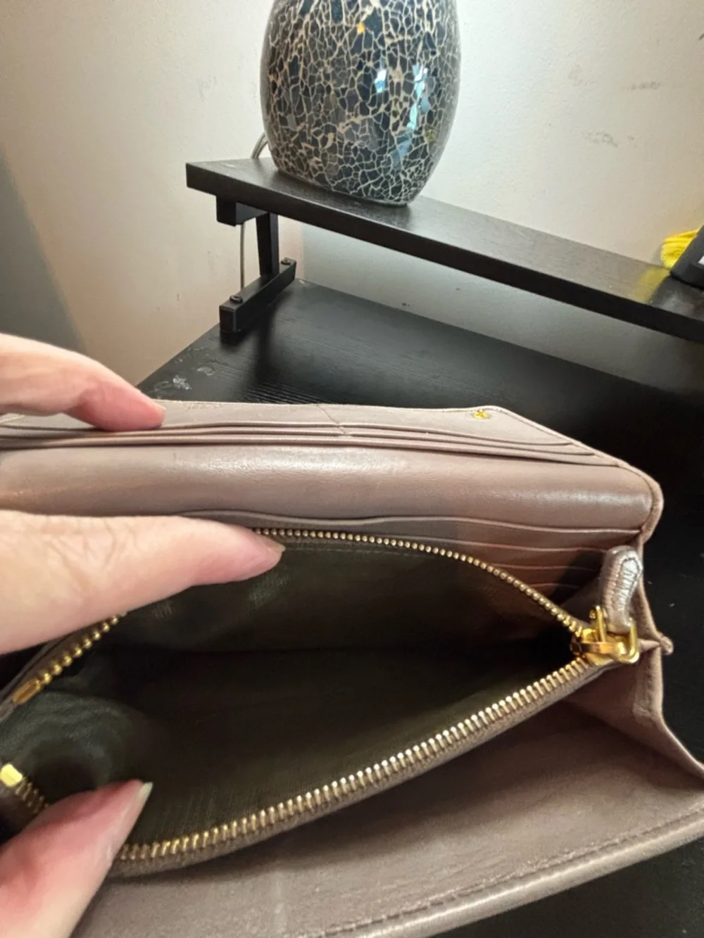 PRADA Nappa Gaufre Continental Wallet / WOC - Pomice Beige - Picture 8 of 11